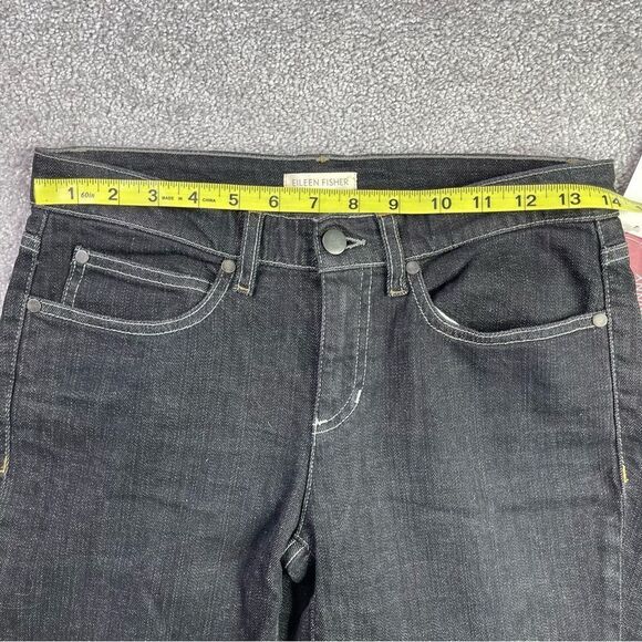 Eileen Fisher Jeans Women's 2 Black Skinny Mid-Rise Denim Stretch Organic Cotton - Picture 12 of 16